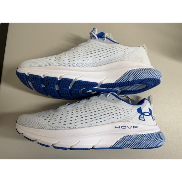 NEW Under Armour HOVR Turbulence Running Shoes Mens 13 White Blue 3025419 100 - Picture 2 of 6